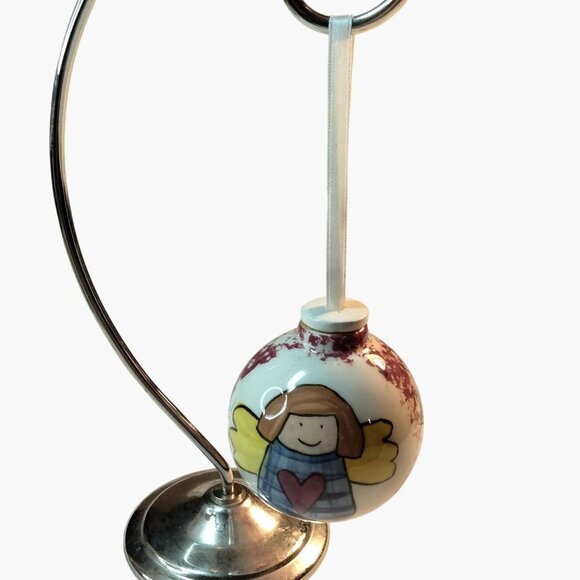 Peace Angel Christmas Ornament Hand Painted Ceramic - Picture 4 of 7